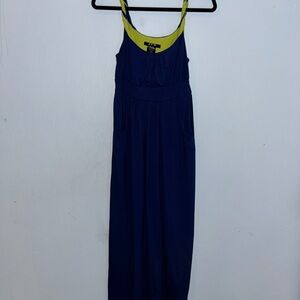 Elegant Blue and Green Maxi Dress